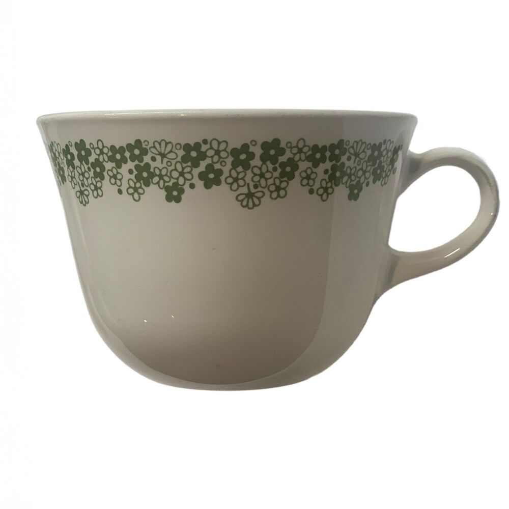 Lot 9 Vintage Corelle Crazy Daisy Spring Blossom Coffee Mugs + Pyrex Milk Glass
